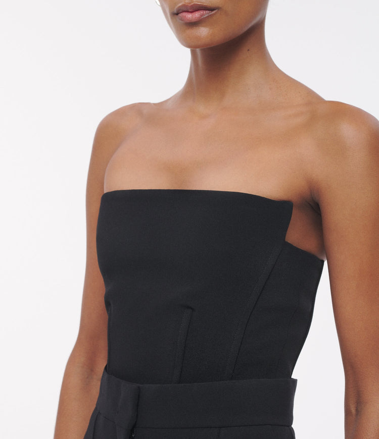 Double Face Architectural Bustier in Black