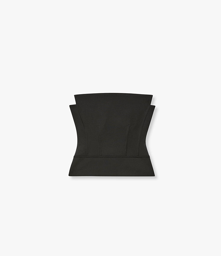Double Face Architectural Bustier in Black