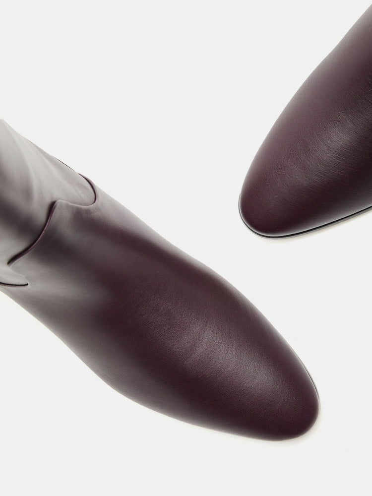 Allegra Riding Boot in Plum Leather