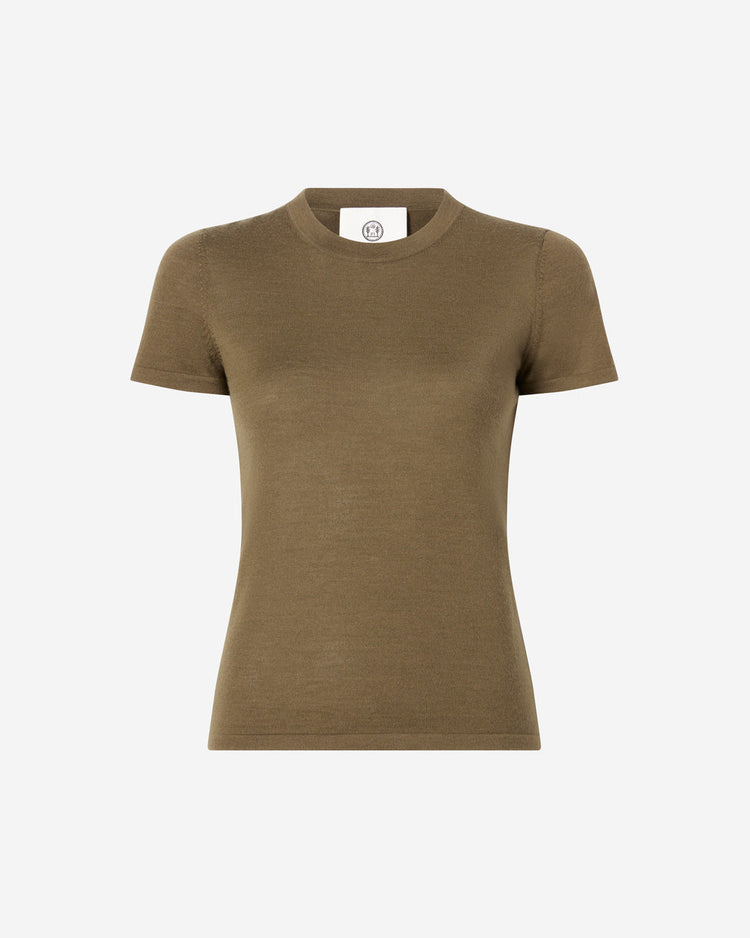 The T-Shirt in Cashmere and Silk in Army