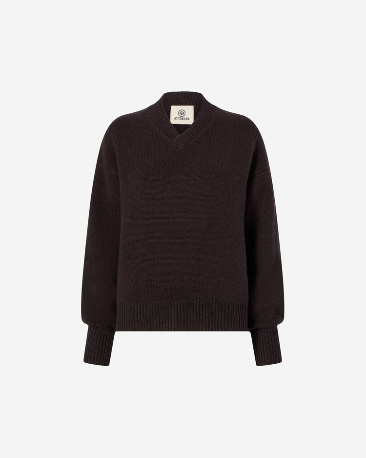 The Julian Sweater in Wool and Cashmere in Espresso