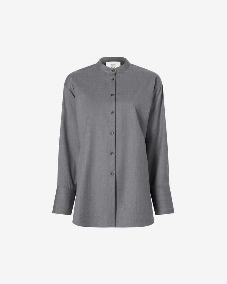 The Oversized Shirt in Lightweight Mélange Wool
