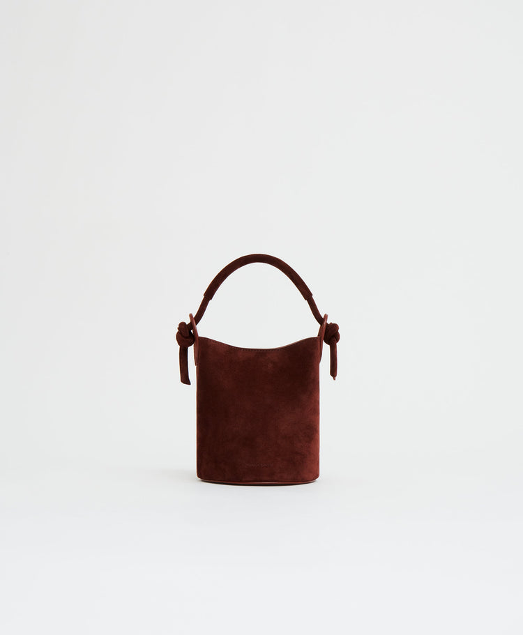 Mini Mini Fortuna Bucket in Chocolate Suede