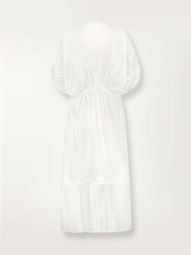 Leila Plunge Dress in Abira White