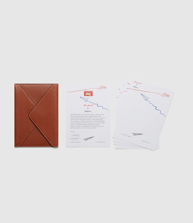 Leather Travel Envelope with Notecards
