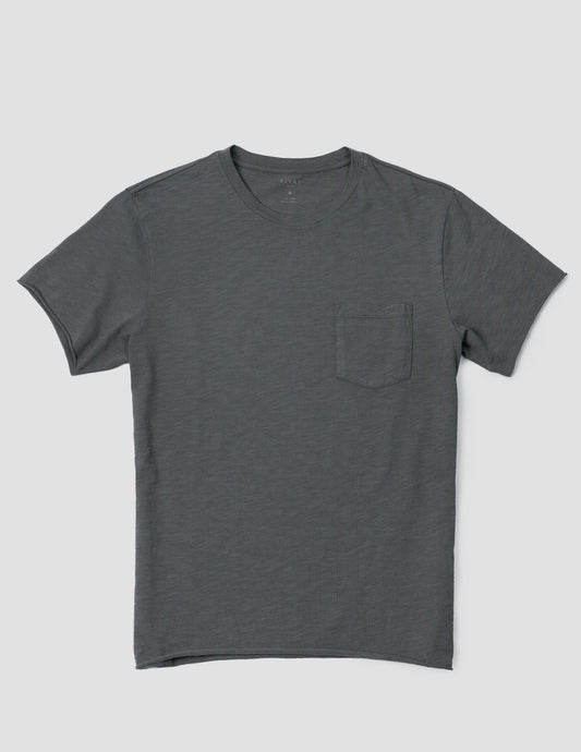 Pocket Cotton Tee in Asphalt