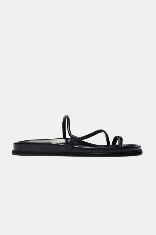 Bari Sandal in Black Nappa with Black Sole