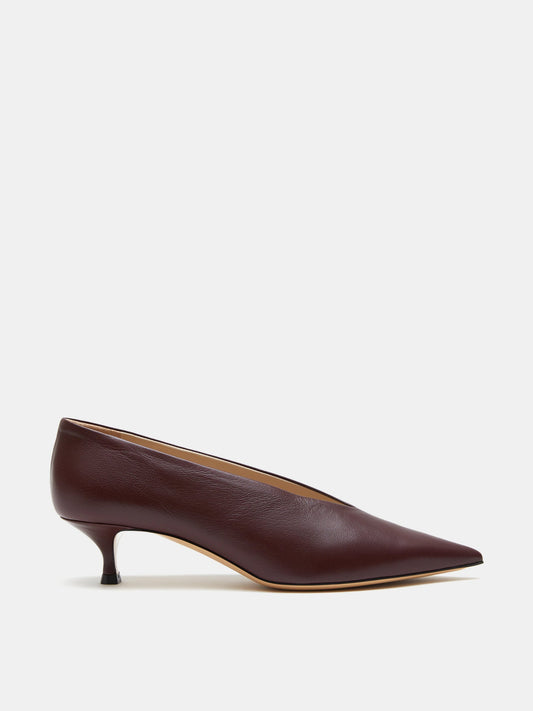 Babouche Kitten in Oxblood Leather