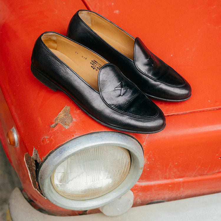Men’s Black Leather Milano Loafer
