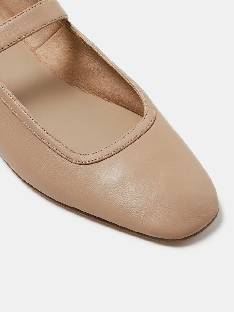 Ballet Mary Jane in Fawn Leather