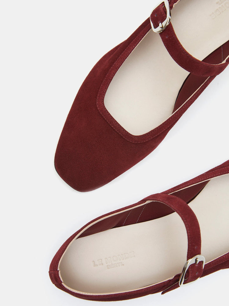 Ballet Mary Jane in Oxblood Suede