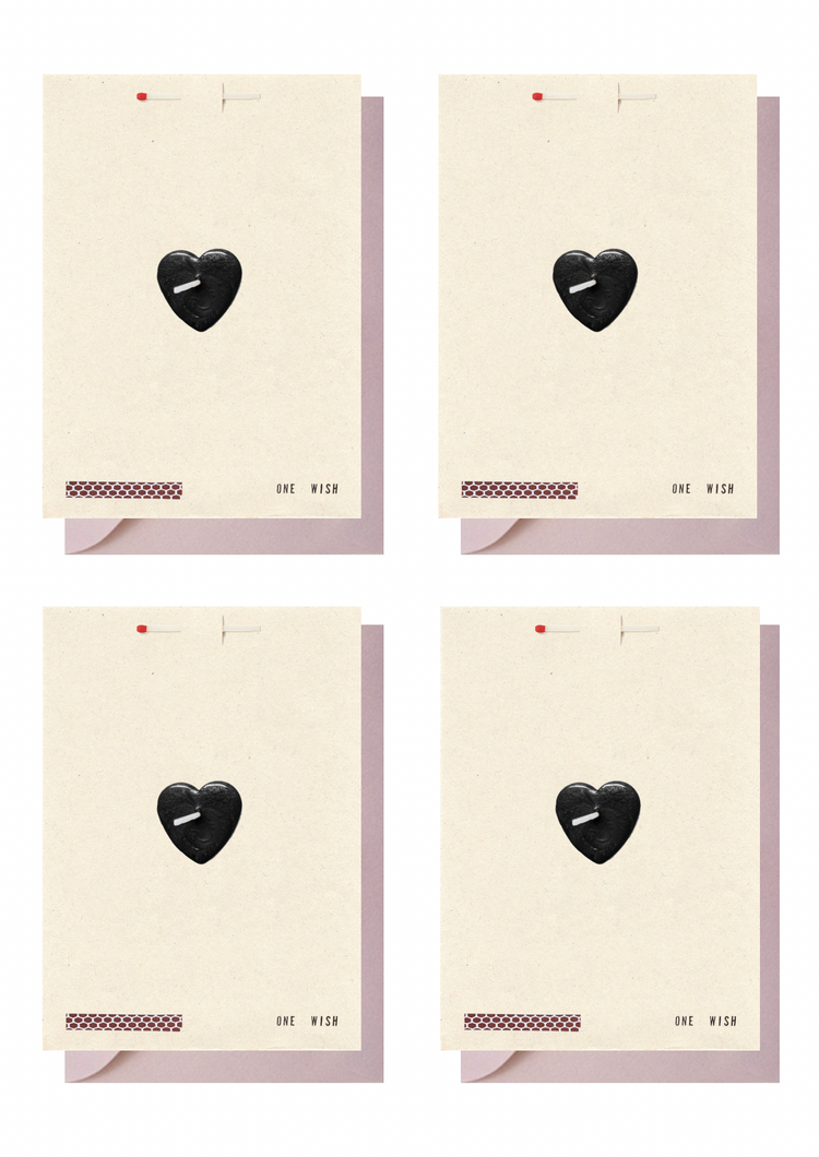 Black Heart Set of Four