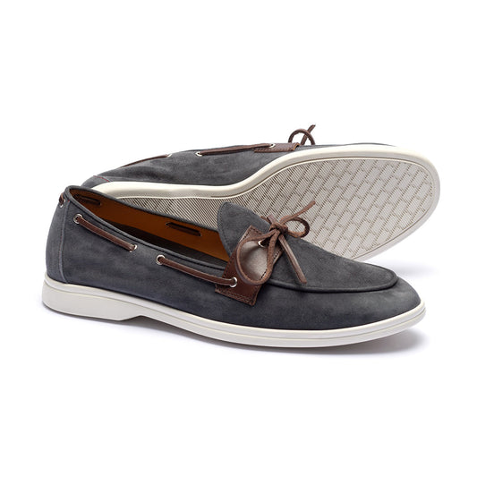 Men’s Blue Suede Barca Boat Shoe