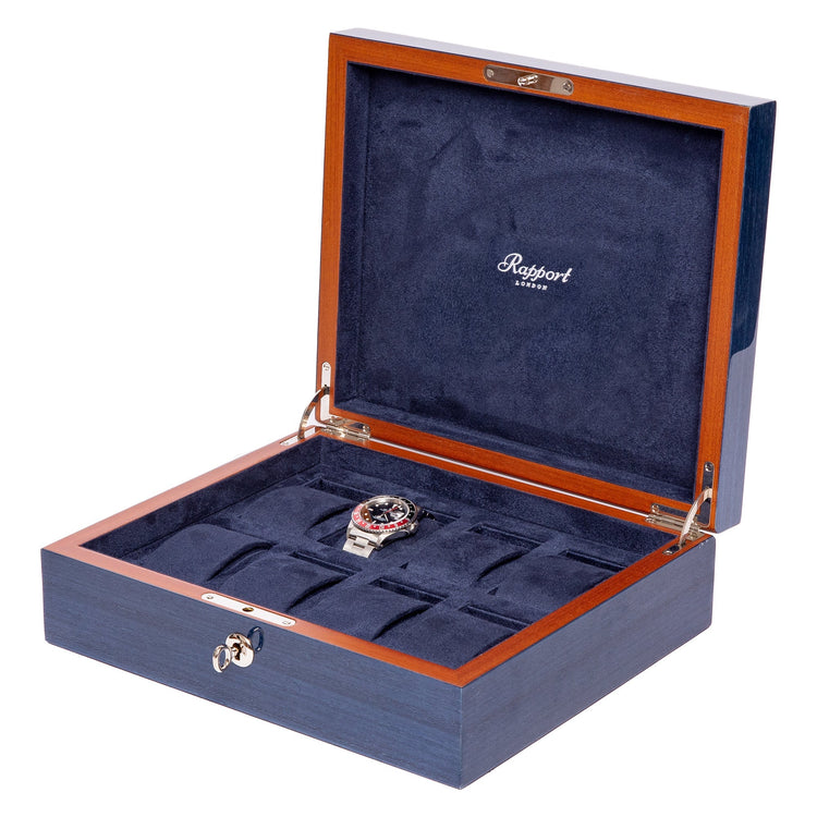 Heritage Chroma Eight Watch Box in Blue