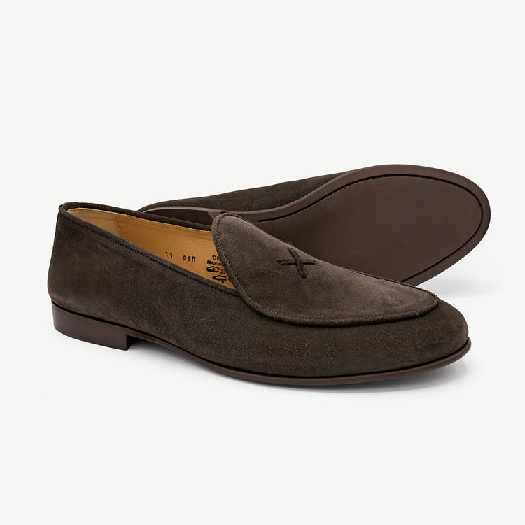 Men’s Suede Milano Loafer in Brown