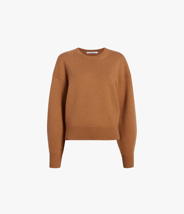 Cashmere Knit Sweatshirt in Camel