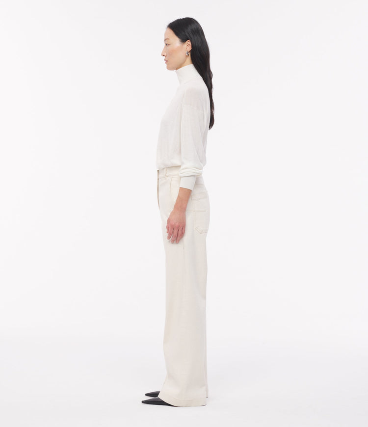 Carpenter Denim Pant in Ecru