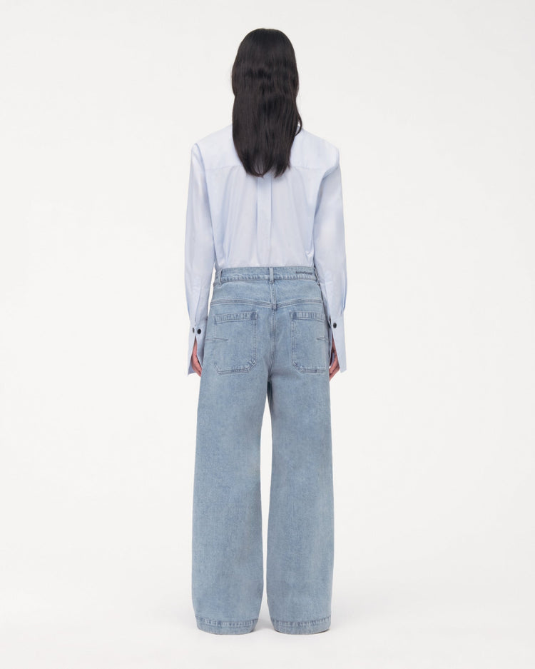 Boyfriend Denim Pant in Light Blue Wash