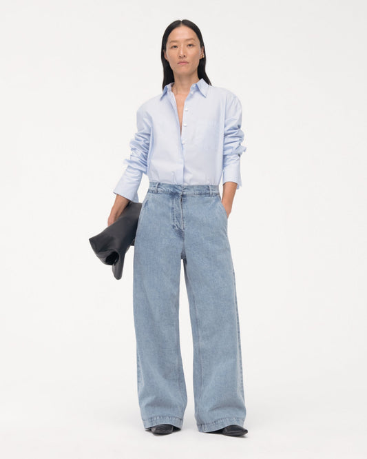 Boyfriend Denim Pant in Light Blue Wash