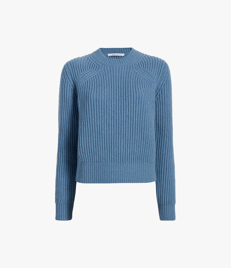 Cashmere Ribbed Sweater in Cornflower