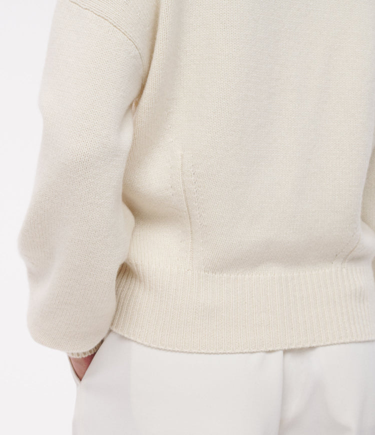 Cashmere Knit Sweatshirt in Ivory