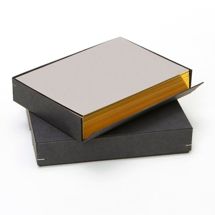 Notecard Set: Greige with Gold edges