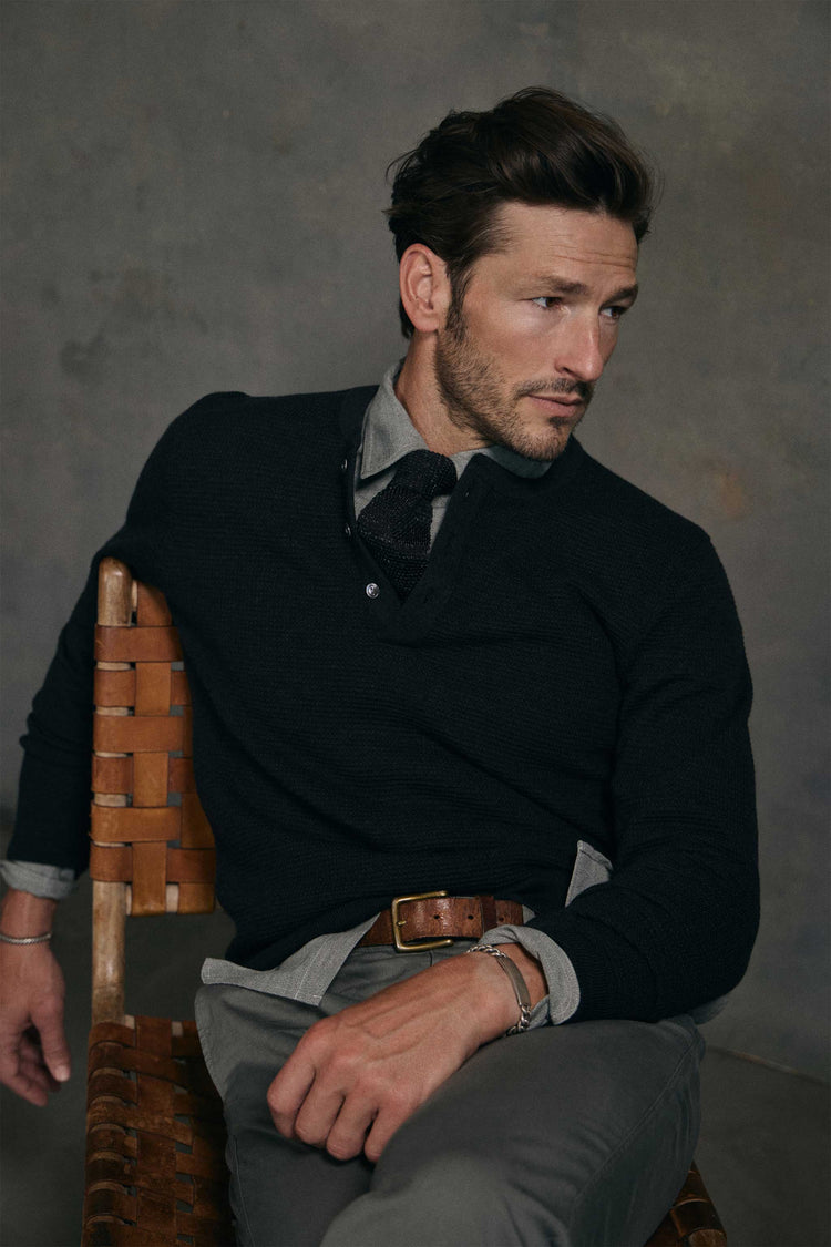 Weston Marled Selvedge Chambray Workshirt in Sage Green