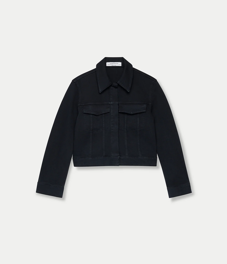 Cropped Denim Jacket in Dark Wash