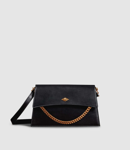 Roma Handbag in Black Calfskin