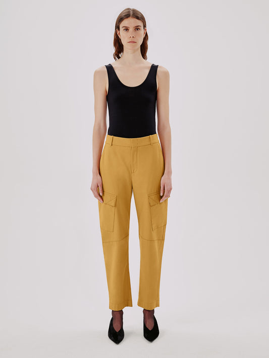 Curved Cargo Pant in Goldenrod