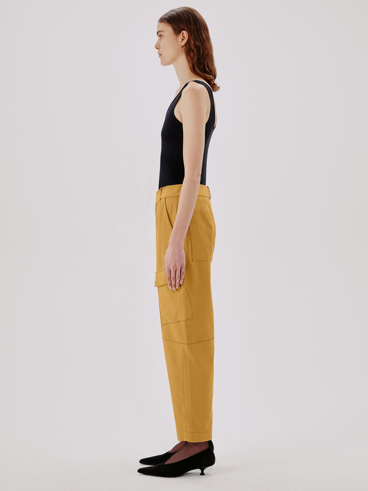 Curved Cargo Pant in Goldenrod