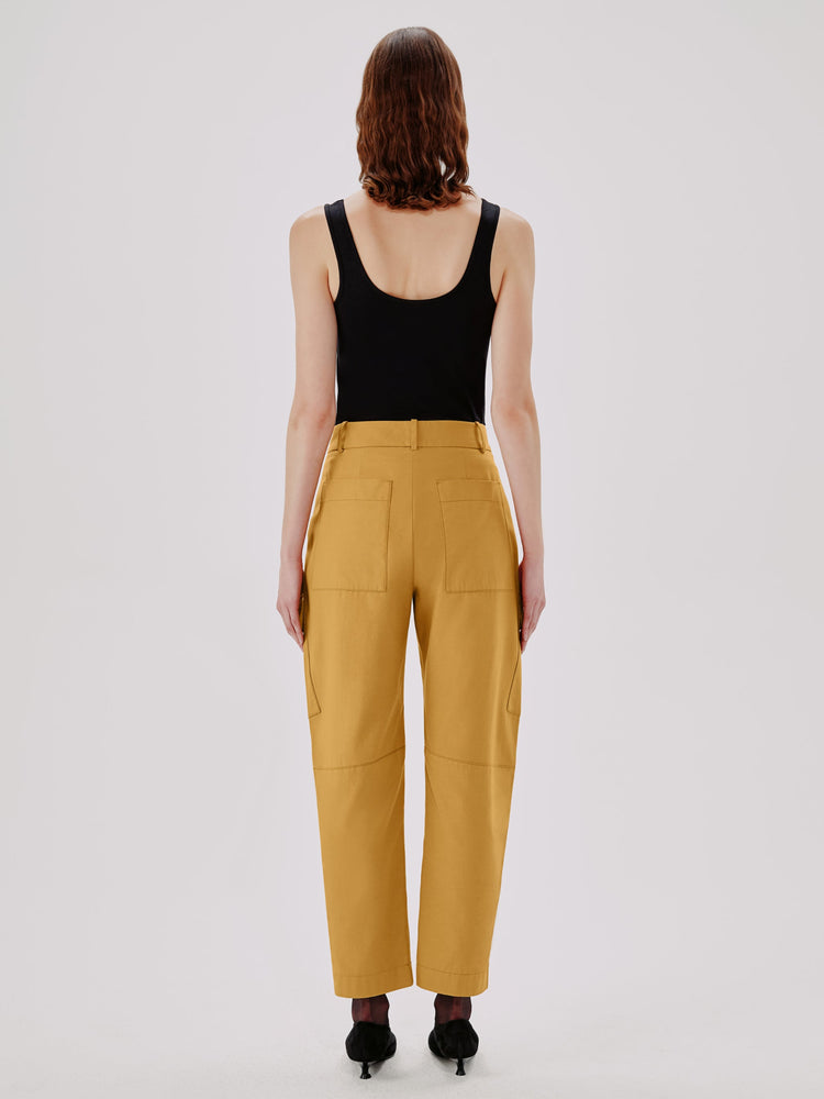 Curved Cargo Pant in Goldenrod