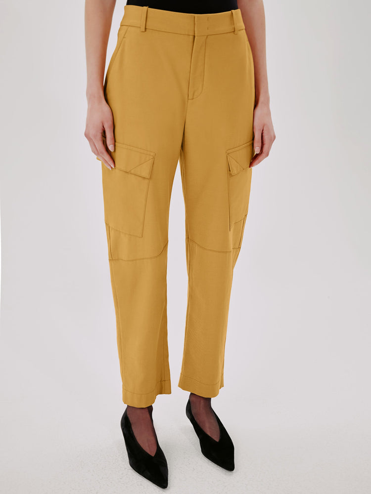 Curved Cargo Pant in Goldenrod