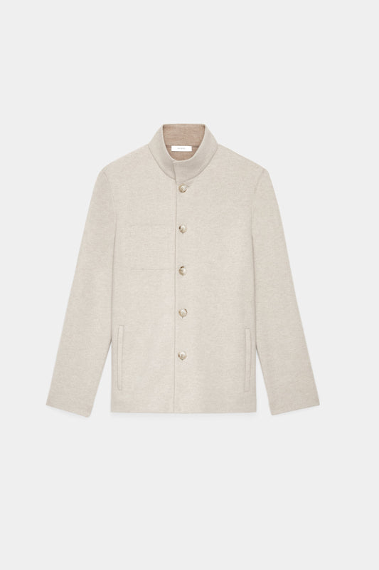 Cashmere Wool Stand Collar Jacket