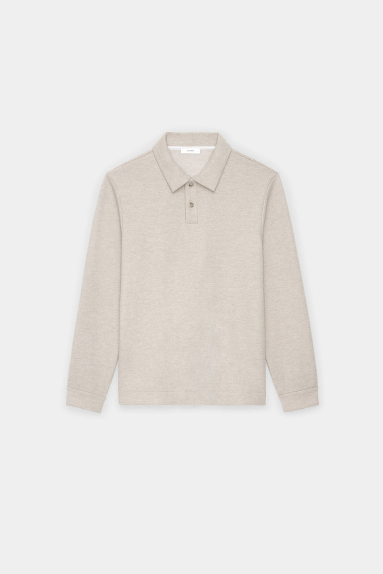 Cashmere Wool Long Sleeve Polo