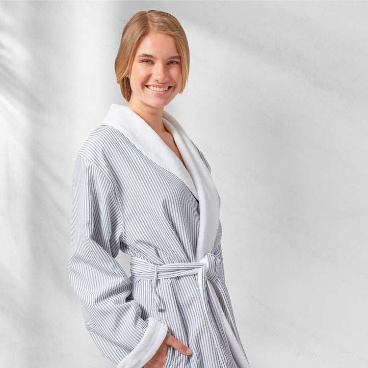 Classic Seersucker Striped Robe