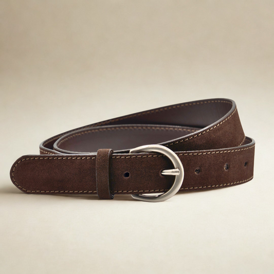 Classic Belt in Chocolate Suede