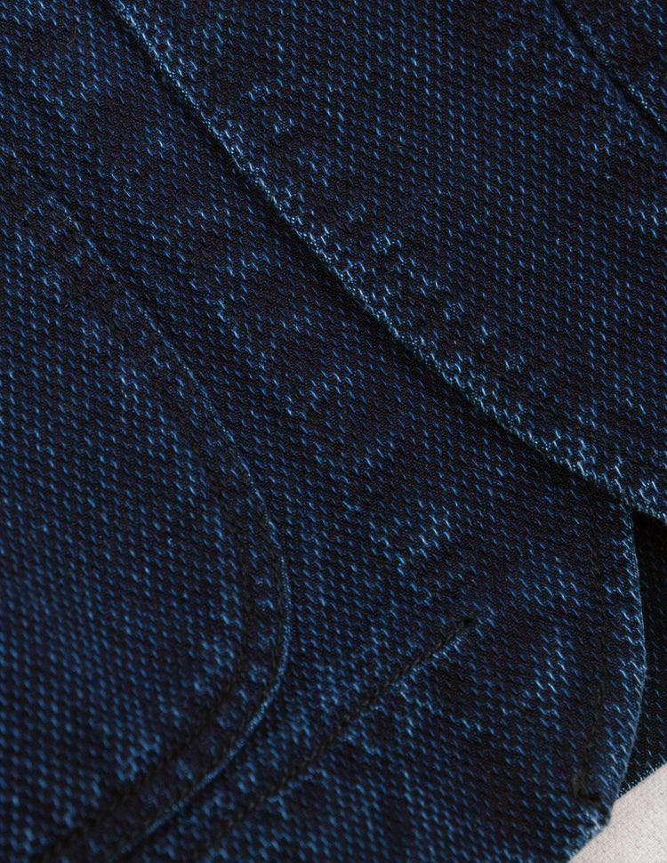 Cliff Indigo Dobby Shawl Jacket in Dark Wash