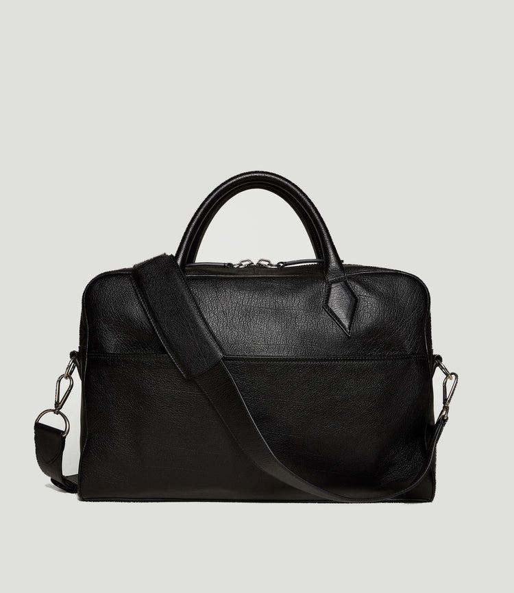 Slim Closer Briefcase in Black Buffalo