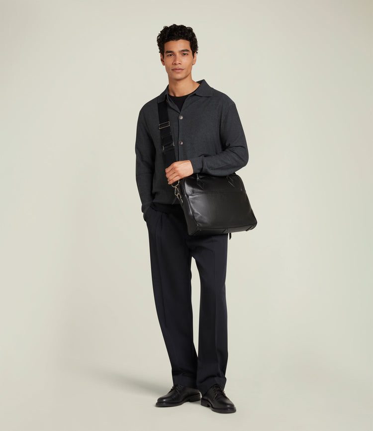 Slim Closer Briefcase in Black Buffalo