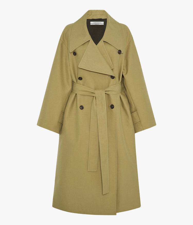 Double Face Trench in Olive
