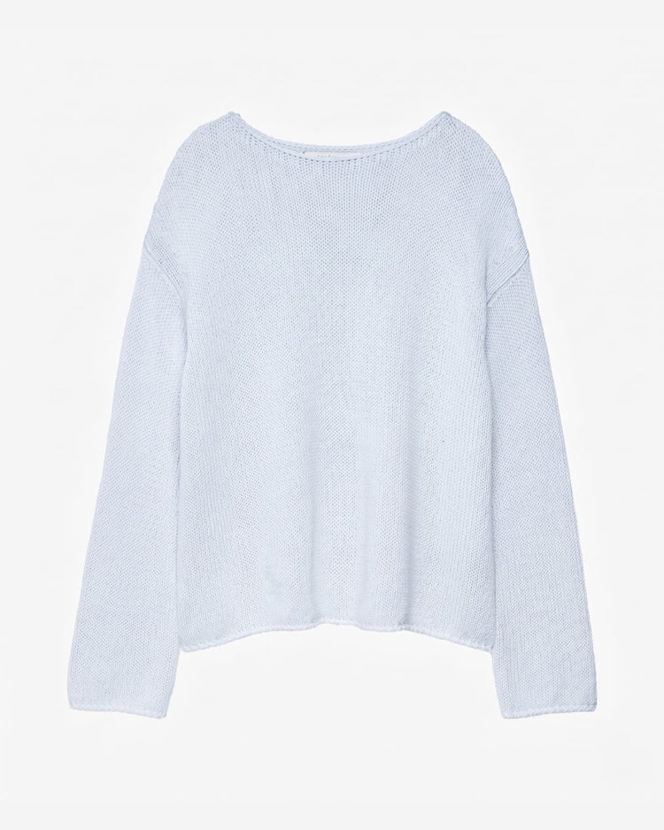 Draped Knit Sweater in Sky
