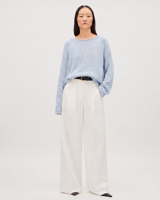 Draped Knit Sweater in Sky