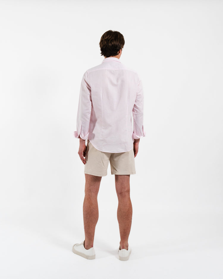 Classic Pink Linen-Blend Shirt