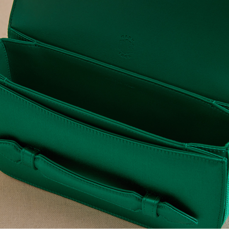 Romy Clutch in Satin Emerald