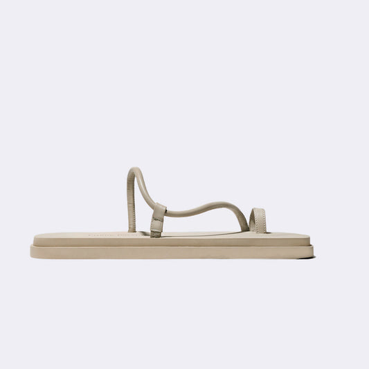 Bari Pool Slide in Beige Nappa