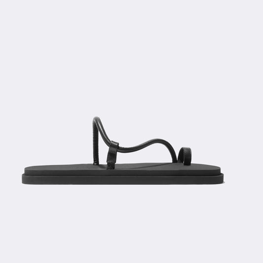 Bari Pool Slide in Black Nappa