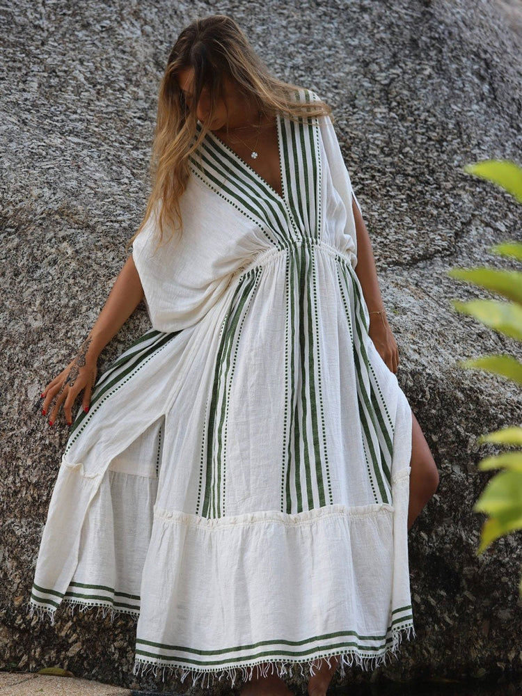 Leila Plunge Dress in Eshe Green