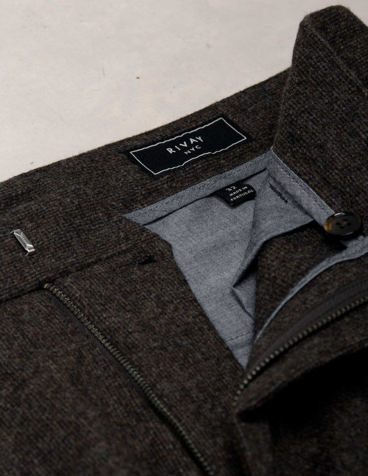 Edwards Wool Trouser in Saddle Brown