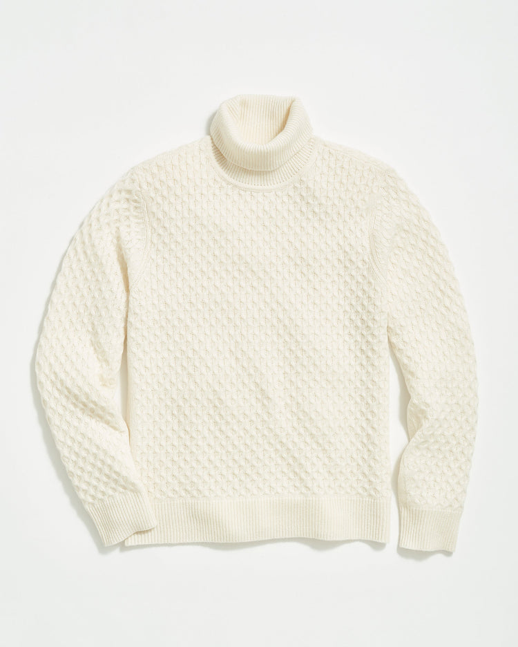 Cashmere Honeycomb Turtleneck